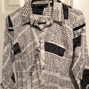 Newsprint blouse